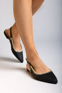 Μπαλαρίνες μυτερές slingback από ψάθα ERYNN