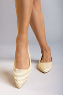 Μπαλαρίνες μυτερές slingback από ψάθα ERYNN