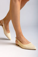 Μπαλαρίνες μυτερές slingback από ψάθα ERYNN