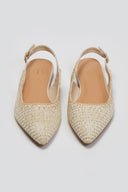 Μπαλαρίνες μυτερές slingback από ψάθα ERYNN