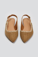 Μπαλαρίνες μυτερές slingback από ψάθα ERYNN