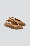 Μπαλαρίνες μυτερές slingback από ψάθα ERYNN