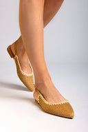 Μπαλαρίνες μυτερές slingback από ψάθα ERYNN