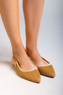 Μπαλαρίνες μυτερές slingback από ψάθα ERYNN