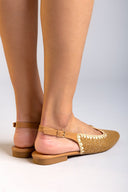 Μπαλαρίνες μυτερές slingback από ψάθα ERYNN