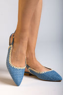 Μπαλαρίνες μυτερές slingback από ψάθα ERYNN
