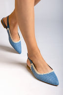 Μπαλαρίνες μυτερές slingback από ψάθα ERYNN