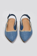 Μπαλαρίνες μυτερές slingback από ψάθα ERYNN