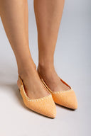 Μπαλαρίνες μυτερές slingback από ψάθα ERYNN
