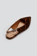 Μπαλαρίνες μυτερές suede slingback με στρας ERYNN