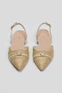 Μπαλαρίνες μυτερές από ψάθα - Μπεζ - thefashionproject.gr - MARQUIIZ