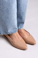 Μπαλαρίνες μυτερές λουστρίνι Estil - Nude - thefashionproject.gr - Estil - 23619004003