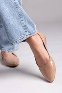 Μπαλαρίνες μυτερές λουστρίνι Estil - Nude - thefashionproject.gr - Estil - 23619004003