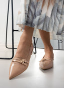 Μπαλαρίνες μυτερές λουστρίνι TFP - Biscuit - thefashionproject.gr - TFP
