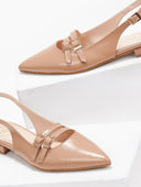 Μπαλαρίνες μυτερές λουστρίνι TFP - Biscuit - thefashionproject.gr - TFP