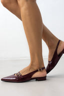 Μπαλαρίνες μυτερές λουστρίνι TFP - Burgundy - thefashionproject.gr - TFP