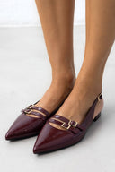 Μπαλαρίνες μυτερές λουστρίνι TFP - Burgundy - thefashionproject.gr - TFP