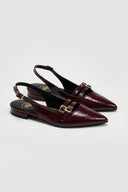 Μπαλαρίνες μυτερές λουστρίνι TFP - Burgundy - thefashionproject.gr - TFP