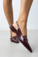 Μπαλαρίνες μυτερές λουστρίνι TFP - Burgundy - thefashionproject.gr - TFP