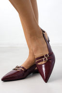 Μπαλαρίνες μυτερές λουστρίνι TFP - Burgundy - thefashionproject.gr - TFP