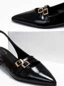 Μπαλαρίνες μυτερές λουστρίνι TFP - Μαύρο - thefashionproject.gr - TFP