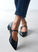 Μπαλαρίνες μυτερές Mary Janes TFP - Μαύρο - thefashionproject.gr - TFP