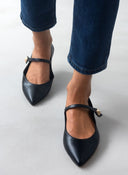 Μπαλαρίνες μυτερές Mary Janes TFP - Μαύρο - thefashionproject.gr - TFP