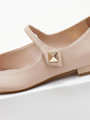 Μπαλαρίνες μυτερές Mary Janes TFP - Nude - thefashionproject.gr - TFP