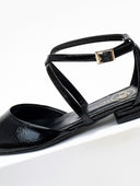 Μπαλαρίνες μυτερές με crossover λουράκια TFP - Μαύρο - thefashionproject.gr - TFP