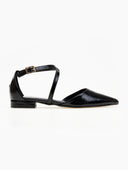 Μπαλαρίνες μυτερές με crossover λουράκια TFP - Μαύρο - thefashionproject.gr - TFP