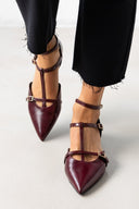 Μπαλαρίνες μυτερές με μπαρέτα Tfp - Burgundy - thefashionproject.gr - TFP