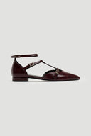 Μπαλαρίνες μυτερές με μπαρέτα Tfp - Burgundy - thefashionproject.gr - TFP