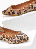 Μπαλαρίνες μυτερές με οικολογικό ponyskin estil - Leopard - thefashionproject.gr - Estil