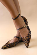 Μπαλαρίνες μυτερές με print CAROLINA - Leopard - thefashionproject.gr - CAROLINA