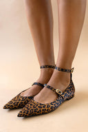 Μπαλαρίνες μυτερές με print CAROLINA - Leopard - thefashionproject.gr - CAROLINA