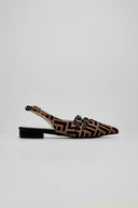 Μπαλαρίνες μυτερές με print TFP - Καφέ - thefashionproject.gr - TFP