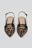 Μπαλαρίνες μυτερές με print TFP - Καφέ - thefashionproject.gr - TFP