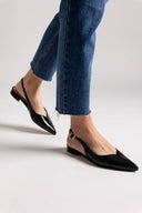 Μπαλαρίνες μυτερές με slingback λουράκι TFP - Μαύρο - thefashionproject.gr - TFP
