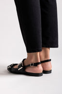 Μπαλαρίνες μυτερές με τοκάδες - Μαύρο - thefashionproject.gr - Ideal shoes
