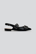 Μπαλαρίνες μυτερές με τοκάδες - Μαύρο - thefashionproject.gr - Ideal shoes