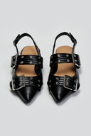 Μπαλαρίνες μυτερές με τοκάδες - Μαύρο - thefashionproject.gr - Ideal shoes