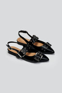 Μπαλαρίνες μυτερές με τοκάδες - Μαύρο - thefashionproject.gr - Ideal shoes