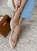 Μπαλαρίνες μυτερές με τρουκς estil - Nude - thefashionproject.gr - Estil