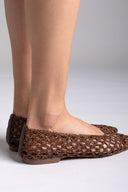 Μπαλαρίνες μυτερές πλεκτές CORINA - Καφέ - thefashionproject.gr - CORINA
