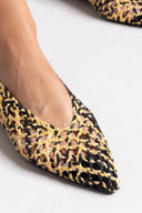 Μπαλαρίνες μυτερές πλεκτές CORINA - Μαύρο/Μπεζ - thefashionproject.gr - CORINA
