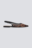 Μπαλαρίνες μυτερές σατέν με print ERYNN - Leopard - thefashionproject.gr - ERYNN - 23792032002