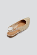 Μπαλαρίνες μυτερές slingback από ψάθα ERYNN - Μπεζ - thefashionproject.gr - ERYNN