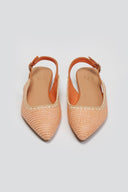 Μπαλαρίνες μυτερές slingback από ψάθα ERYNN - Ροδακινί - thefashionproject.gr - ERYNN - 23492093002