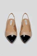 Μπαλαρίνες μυτερές slingback - Μπεζ/Μαύρο - thefashionproject.gr - BOTEGGA 22