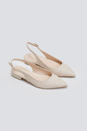 Μπαλαρίνες μυτερές slingback TFP - Μπεζ - thefashionproject.gr - TFP